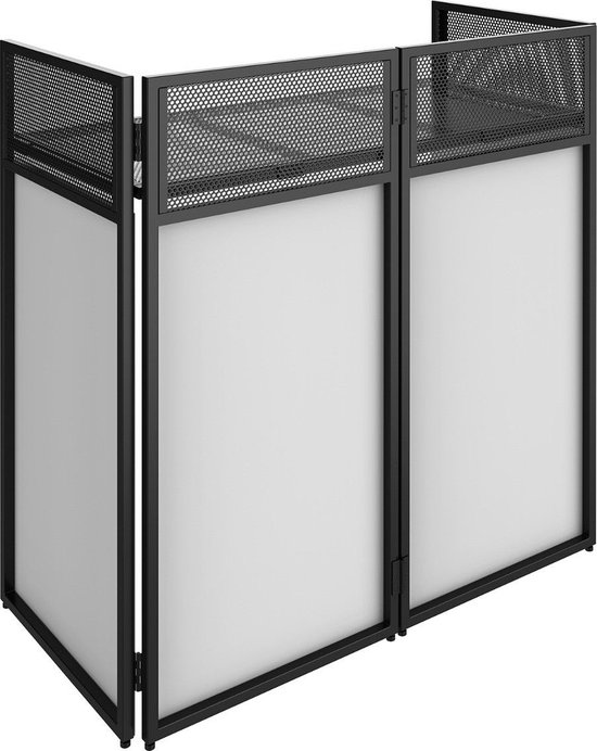 Vonyx DB4 PRO - Mobiel DJ meubel met witte en zwarte lycra doeken