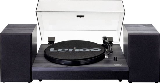 Lenco LS-300BK - Platenspeler met Bluetooth - Inclusief Speakers - Stereo - Zwart