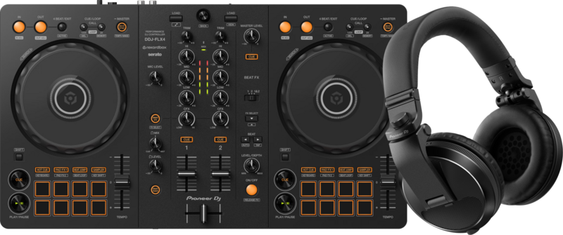 Pioneer DJ DDJ-FLX4 + Pioneer DJ HDJ-X5 Zwart