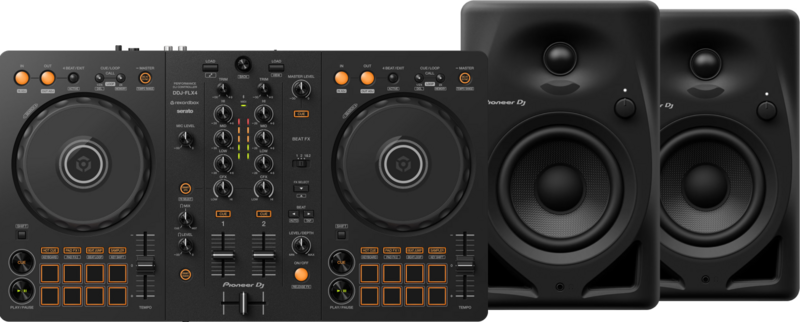 Pioneer DJ DDJ-FLX4 + Pioneer DJ DM-40D Zwart