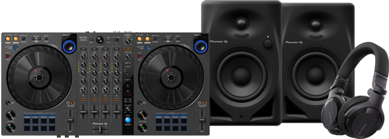 Pioneer DJ DDJ-FLX6 + Pioneer DJ HDJ-CUE1 + Pioneer DJ DM-40D Zwart