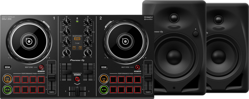 Pioneer DJ DDJ-200 + Pioneer DJ DM-50D-BT Zwart