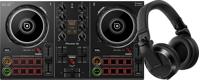 Pioneer DJ DDJ-200 + Pioneer DJ HDJ-X5 Zwart