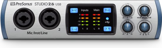 Presonus Studio26, Audio interface, 2 in x 4 out, USB 2.0 met 2 x XMAX-L preamps