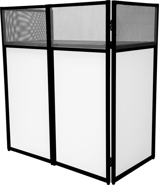 DJ Booth Meubel - 105 x 57 x 113.5 cm - Opvouwbaar Draagtas - Stretch Panelen Zwart/Wit