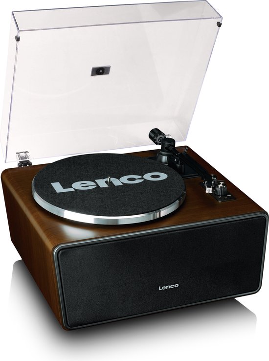 Lenco LS-470WA - Platenspeler met ingebouwde 80W Speakers en Bluetooth - Walnoot
