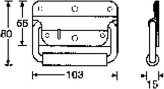 3412 Boxgreep Staal (l x b x h) 103 x 80 x 15 mm